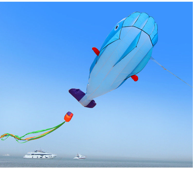 潍坊儿童风筝软体无骨架海豚风筝大鲸鱼立体风筝卡通成人初学者