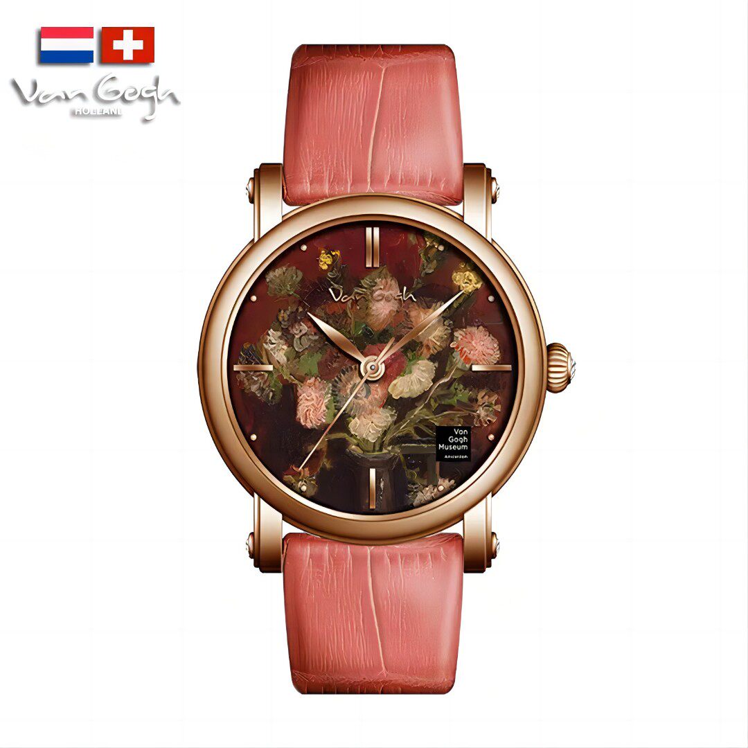 梵高手表典藏系列紫苑与夹zhu桃皮带女表 lady16
