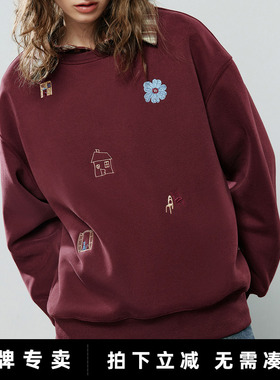 「New! 新品尝鲜」初语TOYOUTH精致小清新印花穿搭圆领长袖卫衣