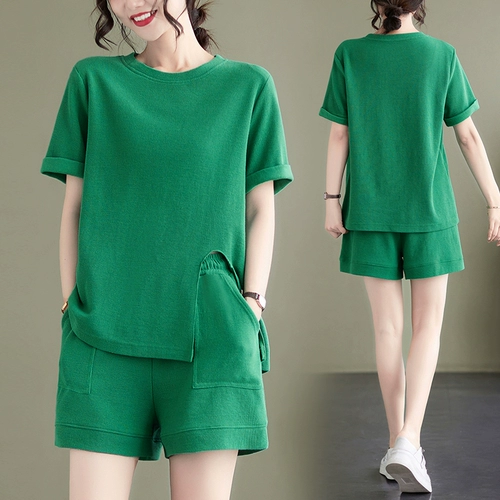 Спортивный костюм, летняя одежда, модный комплект, коллекция 2023, оверсайз, в западном стиле