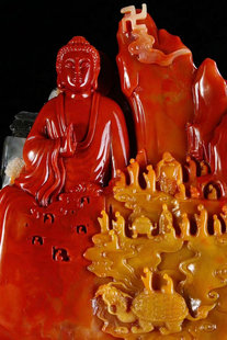 万佛朝宗现代艺术创意创作文房收藏摆件五彩高山石摆件印章收藏