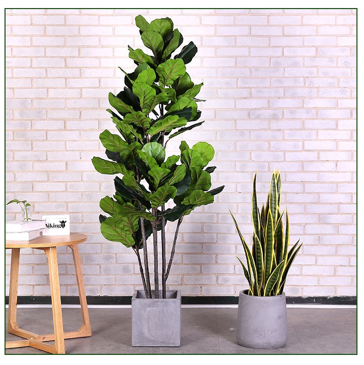 北欧现代欧美风格绿植琴叶榕盆栽仿真植物树假树居家花卉套装摆件