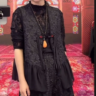 浮雕花唐装上衣女2024春夏新中式大码高级感气质显瘦国风重工女装