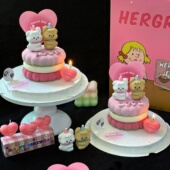 2026情人节蛋糕装 饰软胶可爱情侣修狗摆件loveyou爱心卡片插件