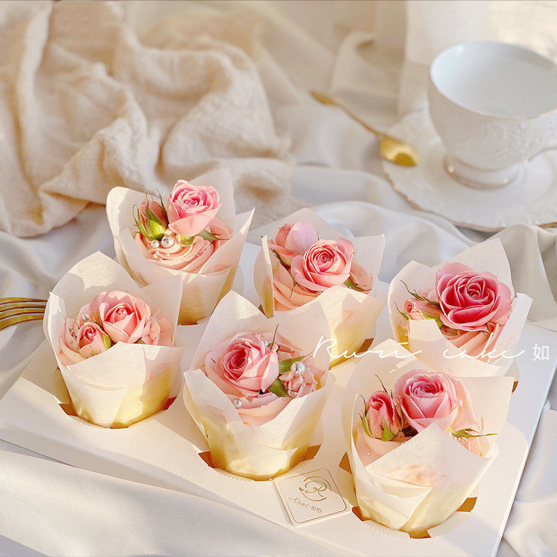 郁金香纸杯蛋糕托母亲节妈妈母亲蛋糕装饰插牌4粒6粒手提透明盒,节庆用品/礼品,节日装扮用品,淘宝优惠券,粉丝福利购,淘宝优惠卷