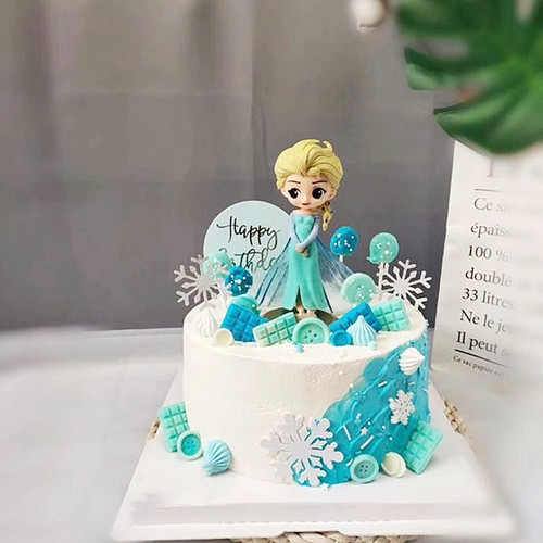 艾莎公主网红女王配件生日蛋糕