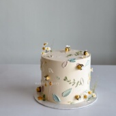 代可可脂巧克力雏菊小花蛋糕装 饰蜜蜂烘焙摆件立体可食用糖化插件