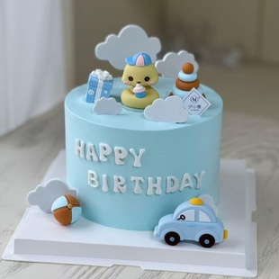 饰摆件软胶蝴蝶结奶瓶蛇儿童满月百天生日插件 卡通蛇宝宝蛋糕装