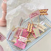 网红韩系ins复古蛋糕装 饰彩虹双面生日快乐插旗烘焙甜品插件插牌