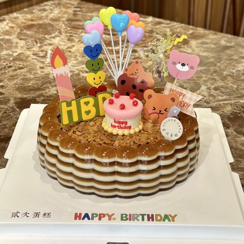 韩系ins风小熊生日蛋糕装饰