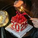 网红马年跨年新年蛋糕装 扮 饰2026红色亚克力插件插牌春节甜品装