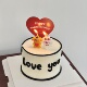 网红2026情人节蛋糕装 饰抱爱心蝴蝶结小狗蜡烛摆件情侣装 扮插件
