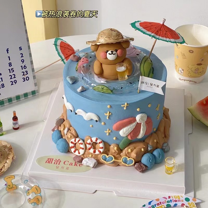 烘焙蛋糕装饰摆件草帽小熊西瓜伞游泳圈救生圈生日蛋糕插牌插件,节庆用品/礼品,节日装扮用品,淘宝优惠券,粉丝福利购,淘宝优惠卷