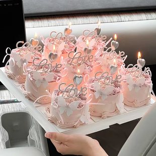 2025网红情人节快乐蛋糕装 扮 饰唯美钻石love插件我爱你情侣表白装