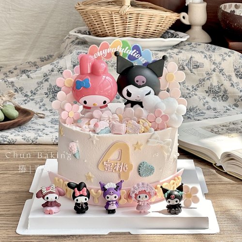 网红库洛米美乐蒂蛋糕装饰摆件玉桂狗儿童女孩生日烘焙装扮插件