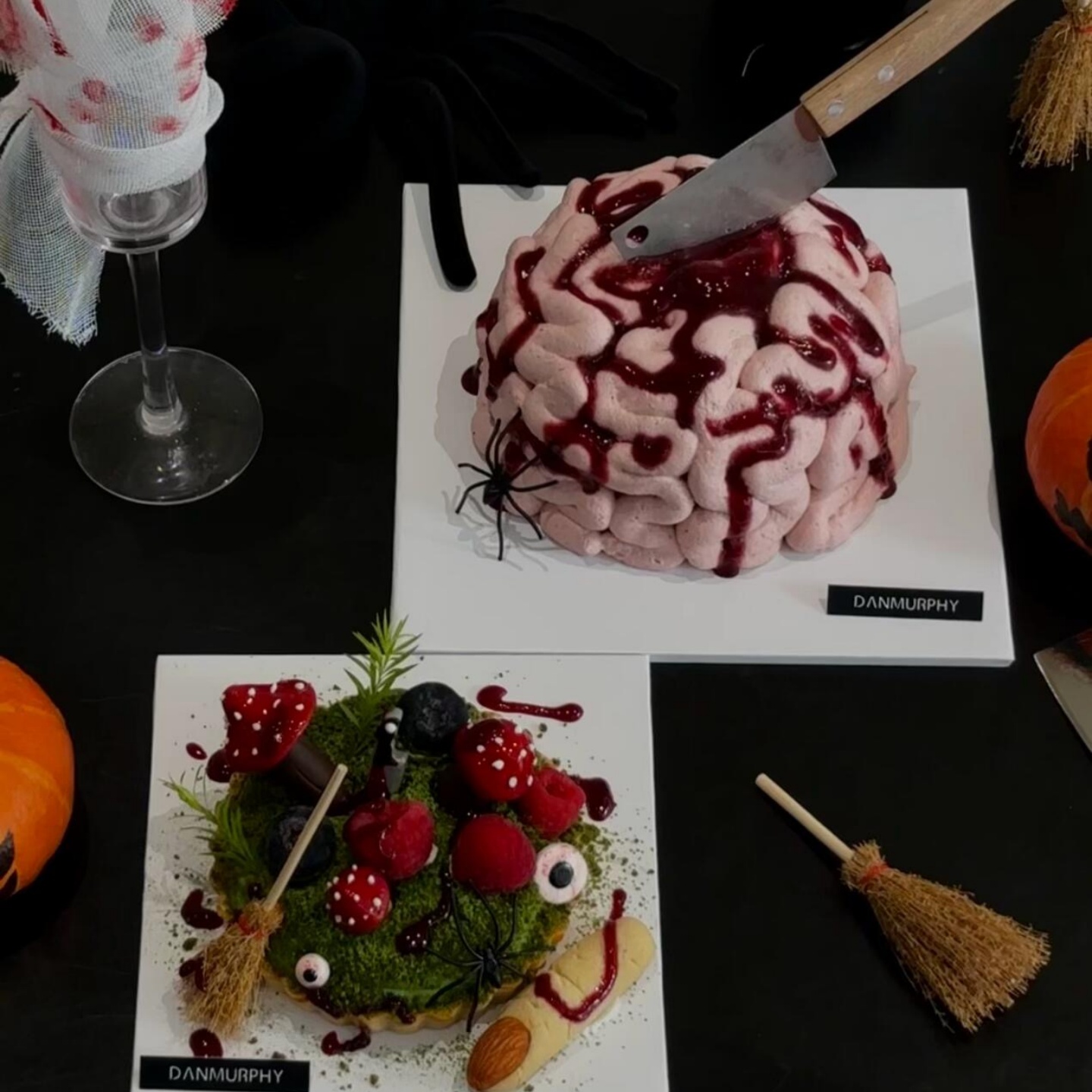 2025网红万圣节蜘蛛蛋糕装饰摆件扫帚菜刀烘焙装扮蘑菇甜品插件