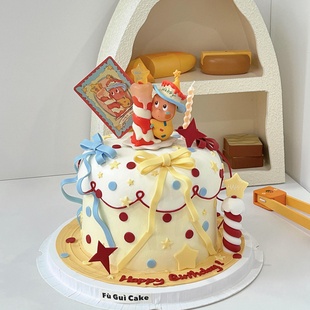 网红许愿蜡烛星星人蛋糕装饰摆件海绵星星人儿童生日派对烘焙装扮