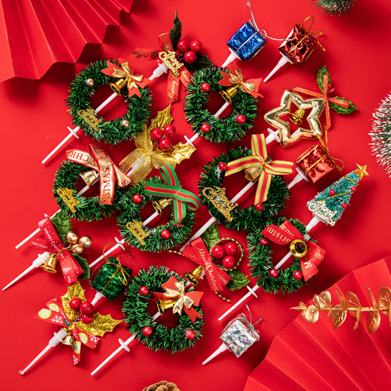 网红圣诞节蛋糕装饰圣诞草圈