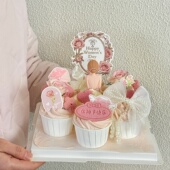 扮摆件 饰插件妇女节女王节背影女神装 38女神节复古欧式 纸杯蛋糕装