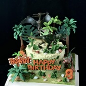 森系恐龙蛋糕装 扮插件 饰霸王龙暴龙翼龙摆件儿童生日甜品台烘焙装