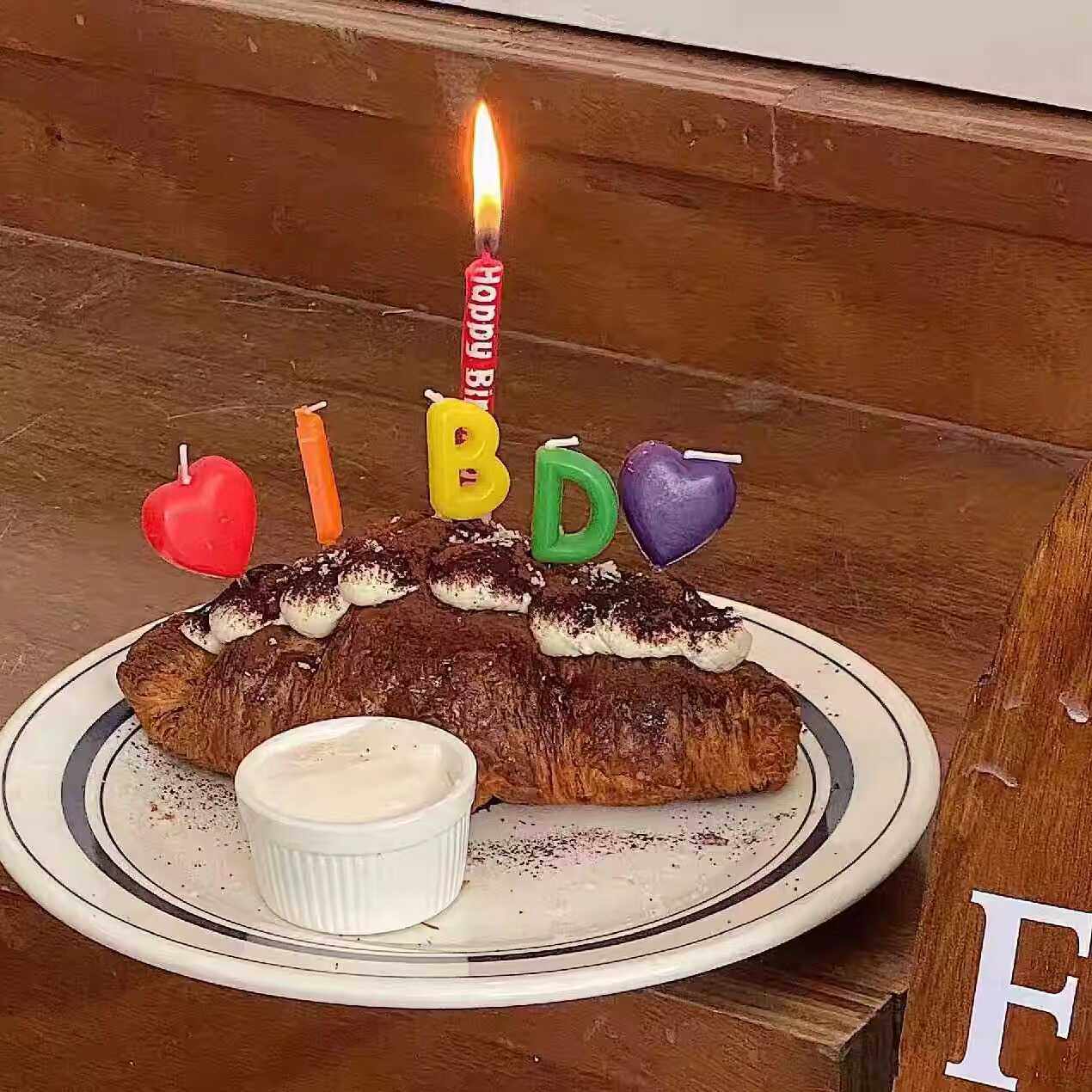 韩国ins风彩色爱心蜡烛生日蛋糕装饰摆件派对甜品台烘焙装扮插件