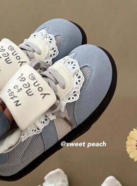 甜桃泡泡可爱泡芙鞋女2025新款夏季透气德训鞋百搭运动休闲板鞋子