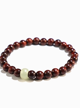 [原创]当小叶紫檀遇上和田玉 女款手链/儿童手串 楼叔手作