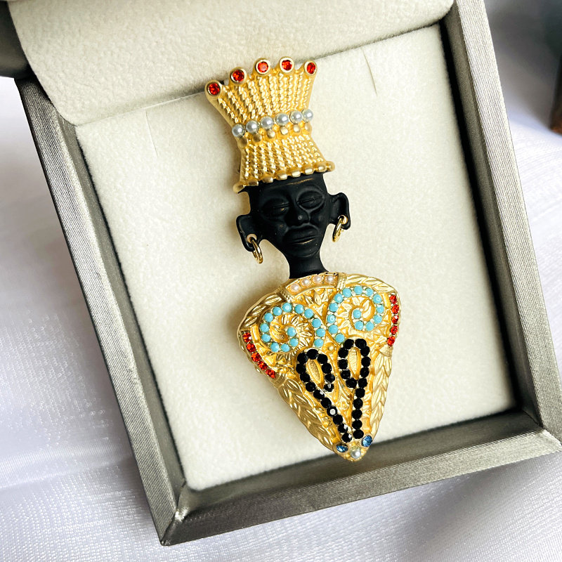 黑人头像部落酋长胸针异域风情埃及国王中古合金别针女式复古胸花
