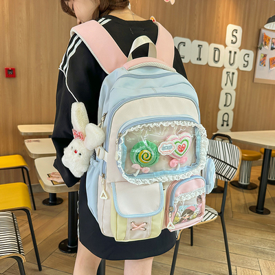 甜美女生大容量双肩书包