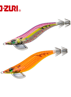 YO-ZURI日本友祝木虾假饵仿生鱼皮夜光UV紫外线声噪鱿鱼钩路亚饵