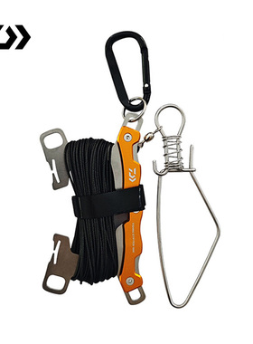 达瓦路亚活鱼扣FISHING STRINGER锁鱼防缠绕不锈钢巨物便携控鱼锁