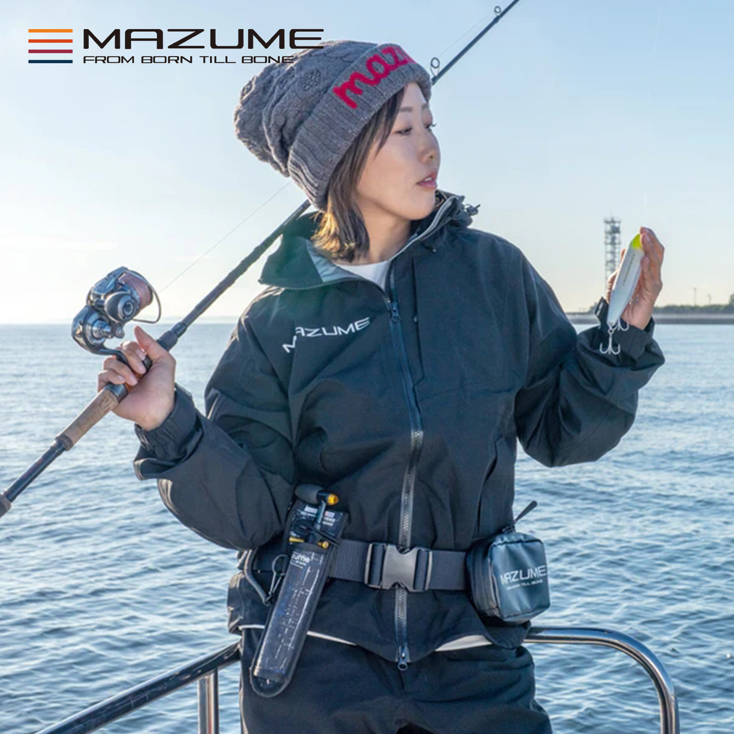 日本妈祖美Mazume防水钓鱼服Mzrs-820路亚雨衣防风海钓矶钓服耐磨