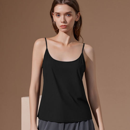 梧桐本色立夏吊带背心长款V领简约百搭高级通勤内搭大U背WX24111