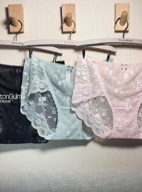 梧桐闺蜜内裤沁如中低腰平角裤轻透网纱精致优雅舒适不勒GM24546