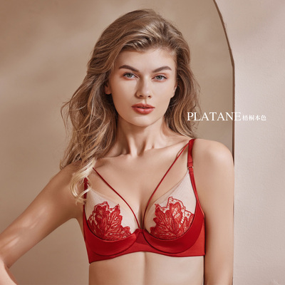 叶燃超薄BC杯梧桐本色内衣性感美胸线蕾丝水晶杯大胸显小WN24102