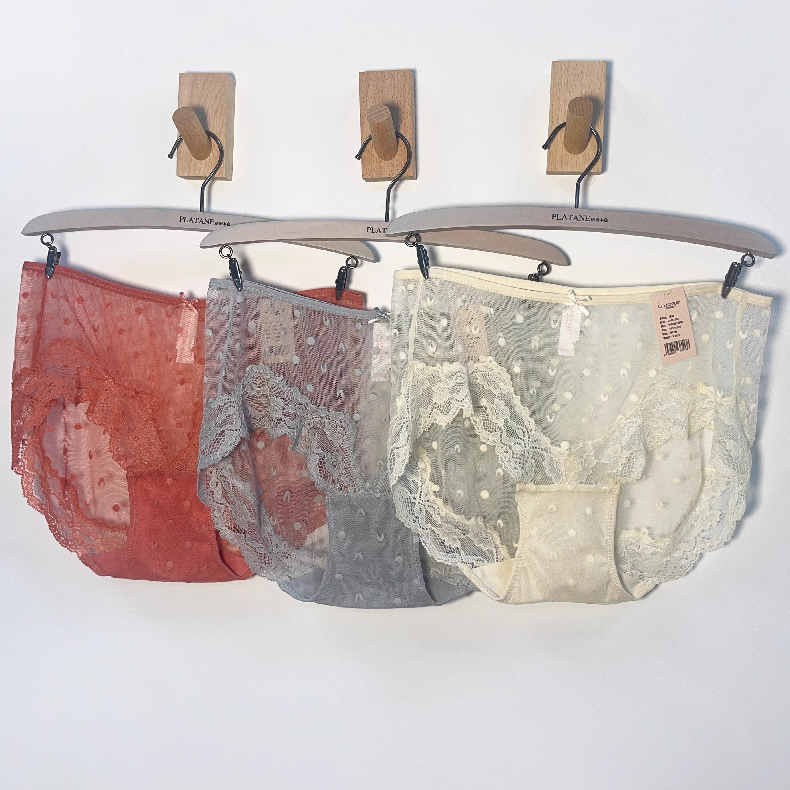 梧桐闺蜜中低腰平角裤超柔软蕾丝