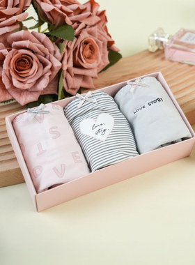 梧桐本色恋爱日记系列中低腰平角裤印花棉拉舒适透气WM652013-3