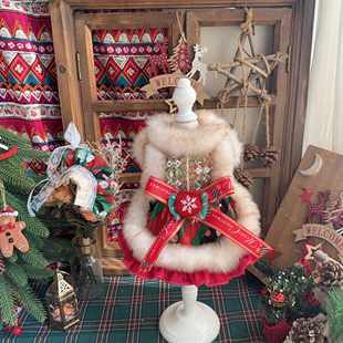 MZ原创宠物衣服秋冬款猫咪狗狗衣服约克夏西高地衣服新年战袍圣诞