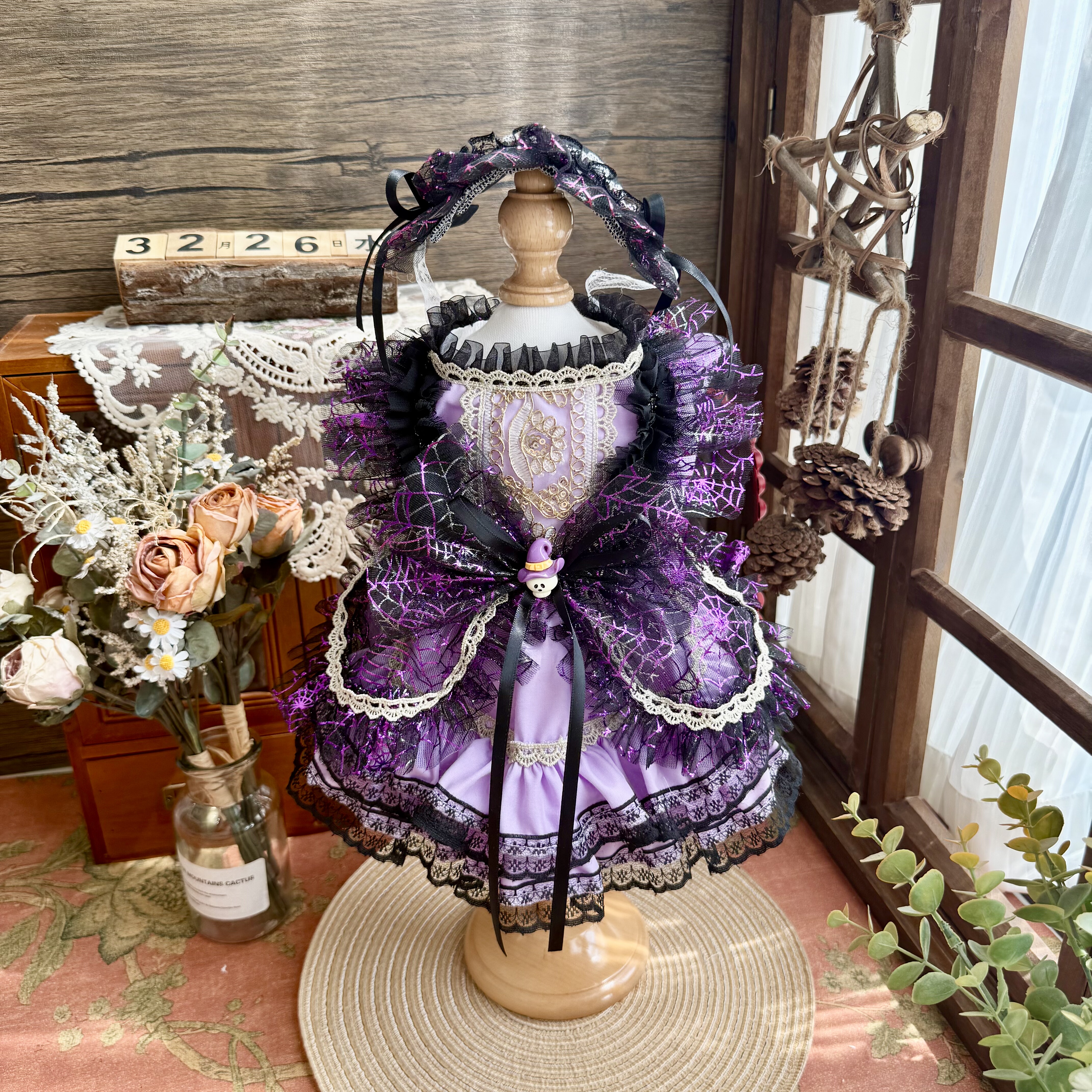 万圣节日宠物衣服小恶魔炸街裙子酷炫柯基比熊博美西施西高地猫咪