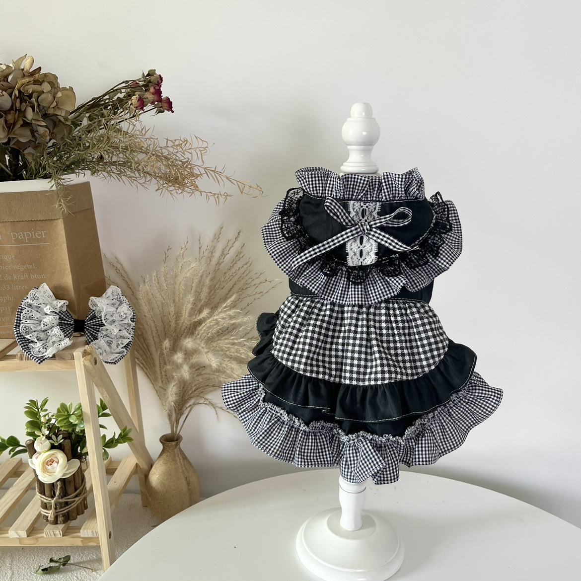 原创纯棉蕾丝宠物衣服猫咪狗狗