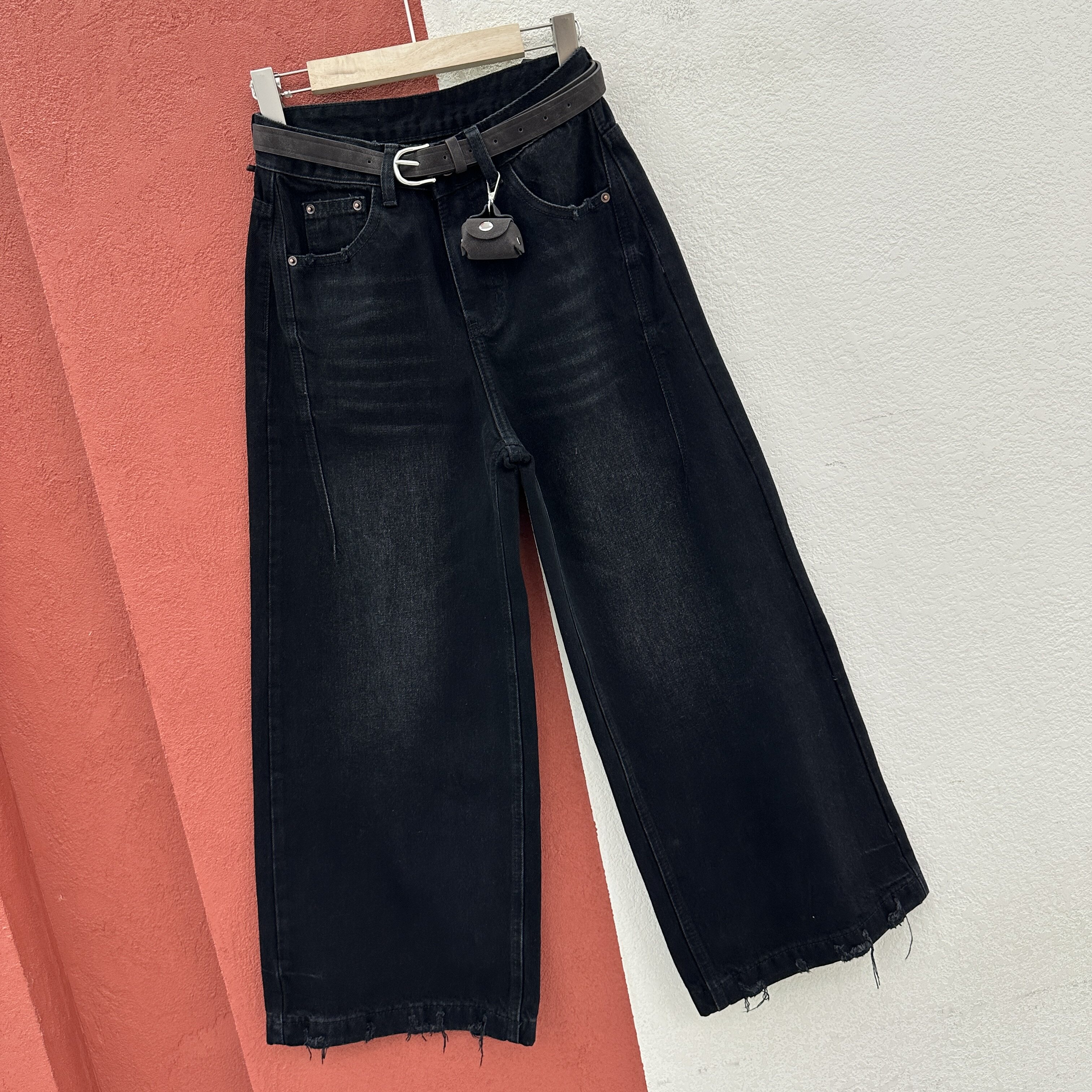 2026秋款FASHION JEANS壹流壹8247牛仔裤女磨破阔腿裤九分直筒裤