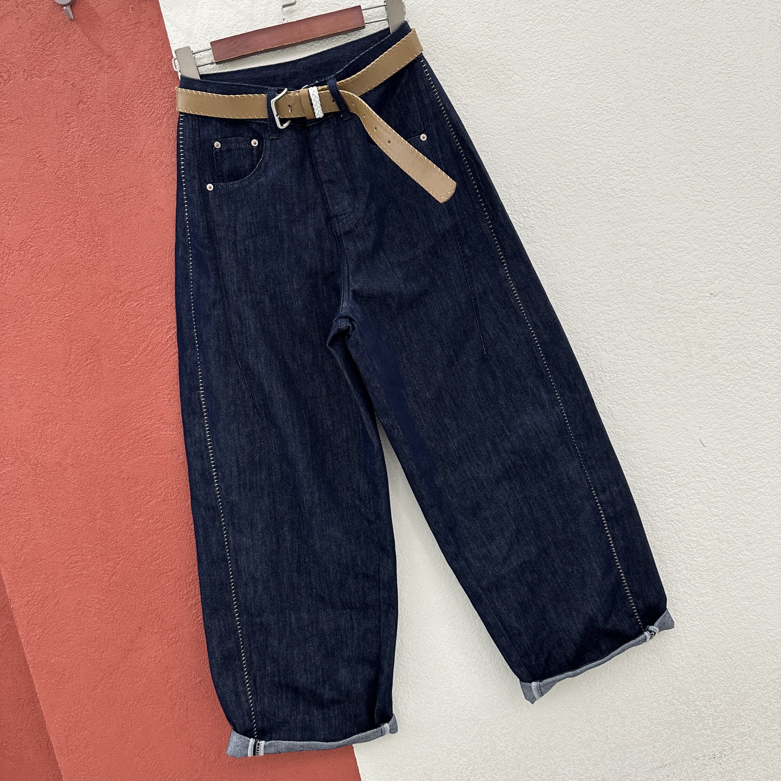2026春款欧货JEANS韩酷莱66323牛仔裤女九分裤高腰普洗男友弯刀裤