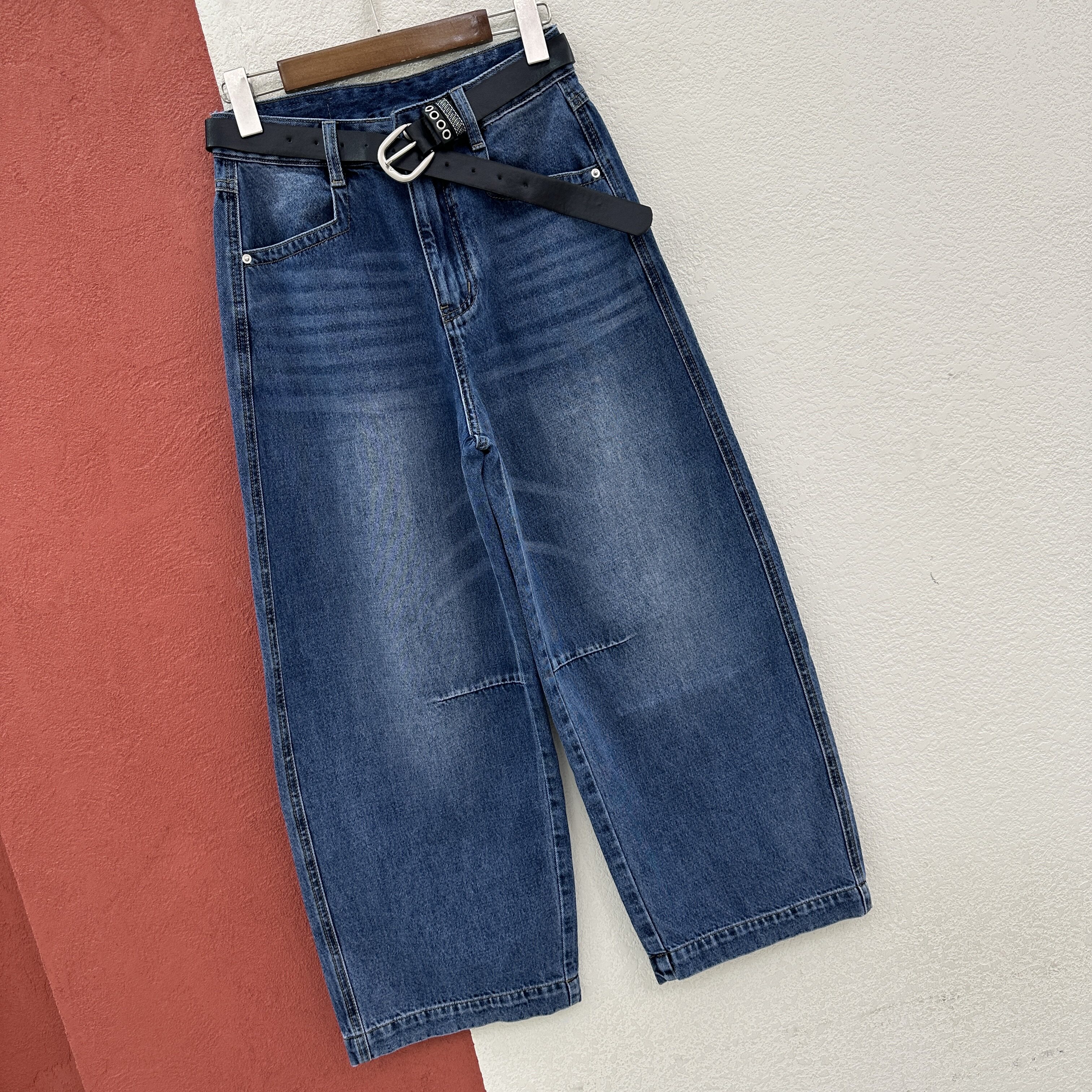 2026春款Q FASHION JEANS酷希莱9591牛仔裤女网红奶奶弯刀裤九分