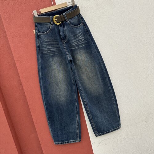 2026秋款FASHION JEANS壹流壹8264牛仔裤女猫须刺绣翻盖弯刀长裤