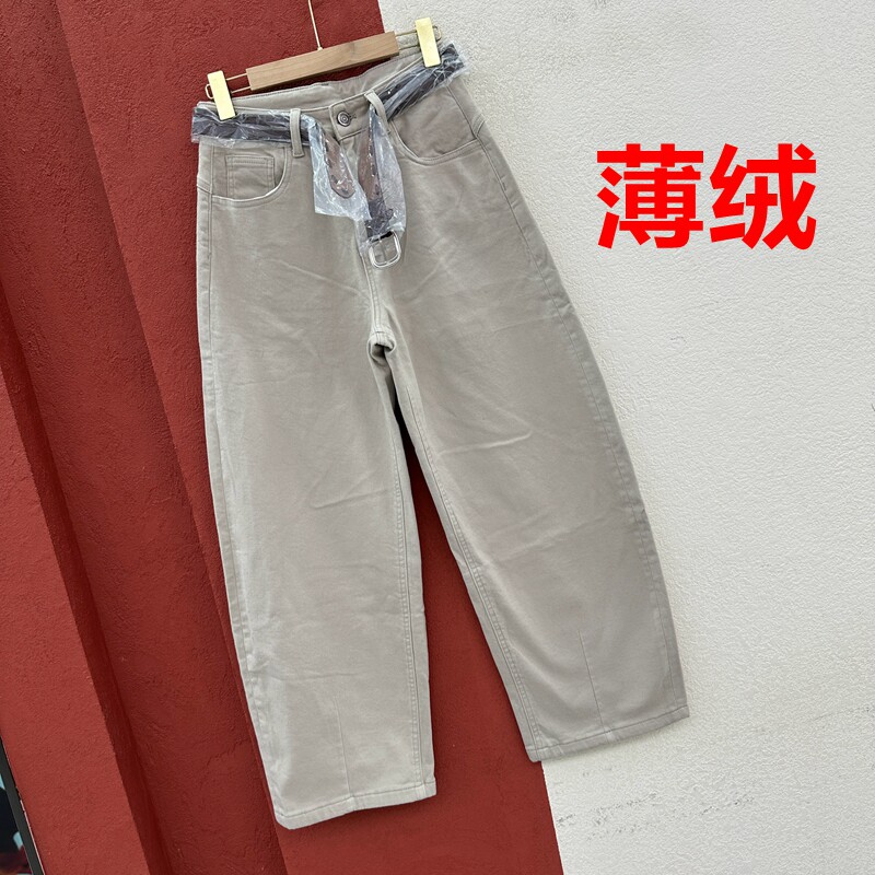秋冬欧货正品Q FASHION JEANS酷希莱61628牛仔裤女压线薄绒弯刀裤