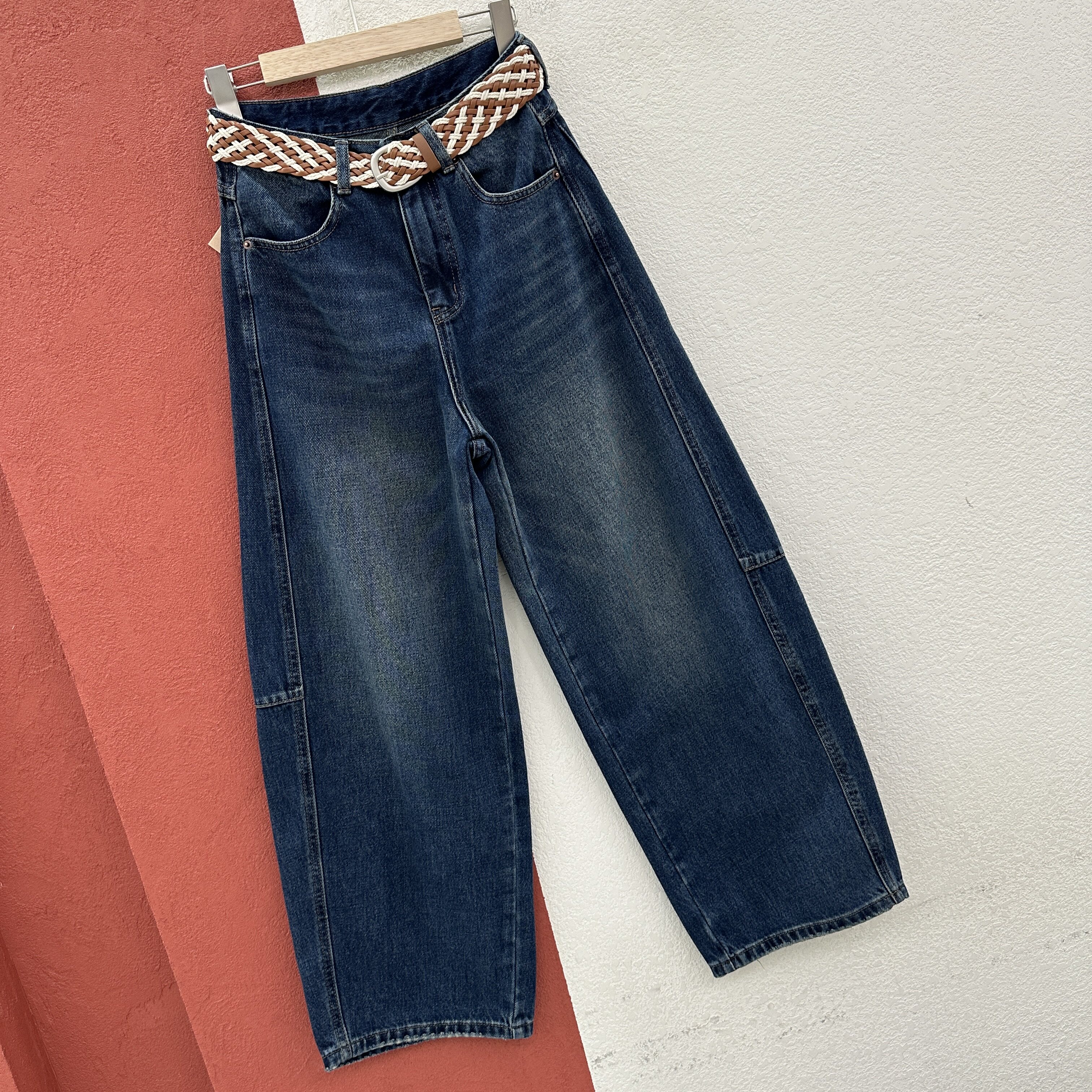 2026秋款FASHION JEANS牛仔裤女YILIUYI壹流壹8216高腰垂感弯刀裤
