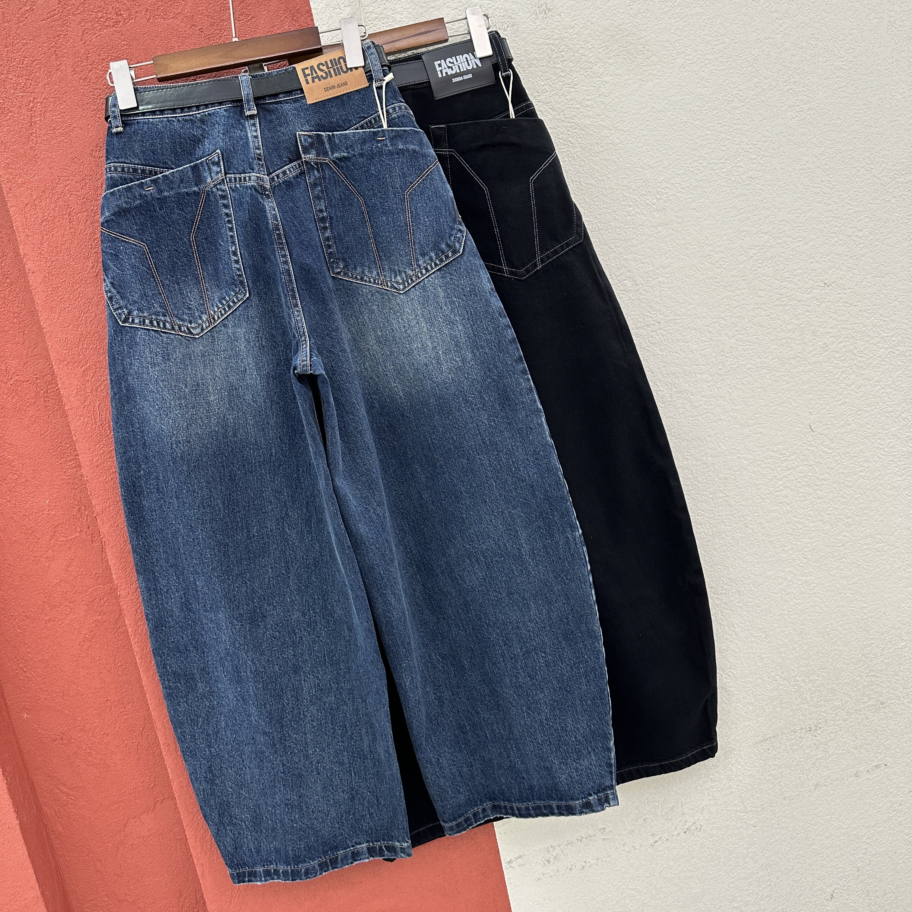 2026秋款N FASHION JEANS韩酷莱5560牛仔裤女弯刀裤高腰皮标裤子