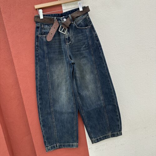 2026秋款N FASHION JEANS采丫9085牛仔裤女高腰压线弯刀裤香蕉裤