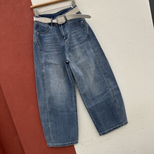 2026春款FASHION JEANS可可江南8620牛仔裤女高腰宽松显瘦弯刀裤