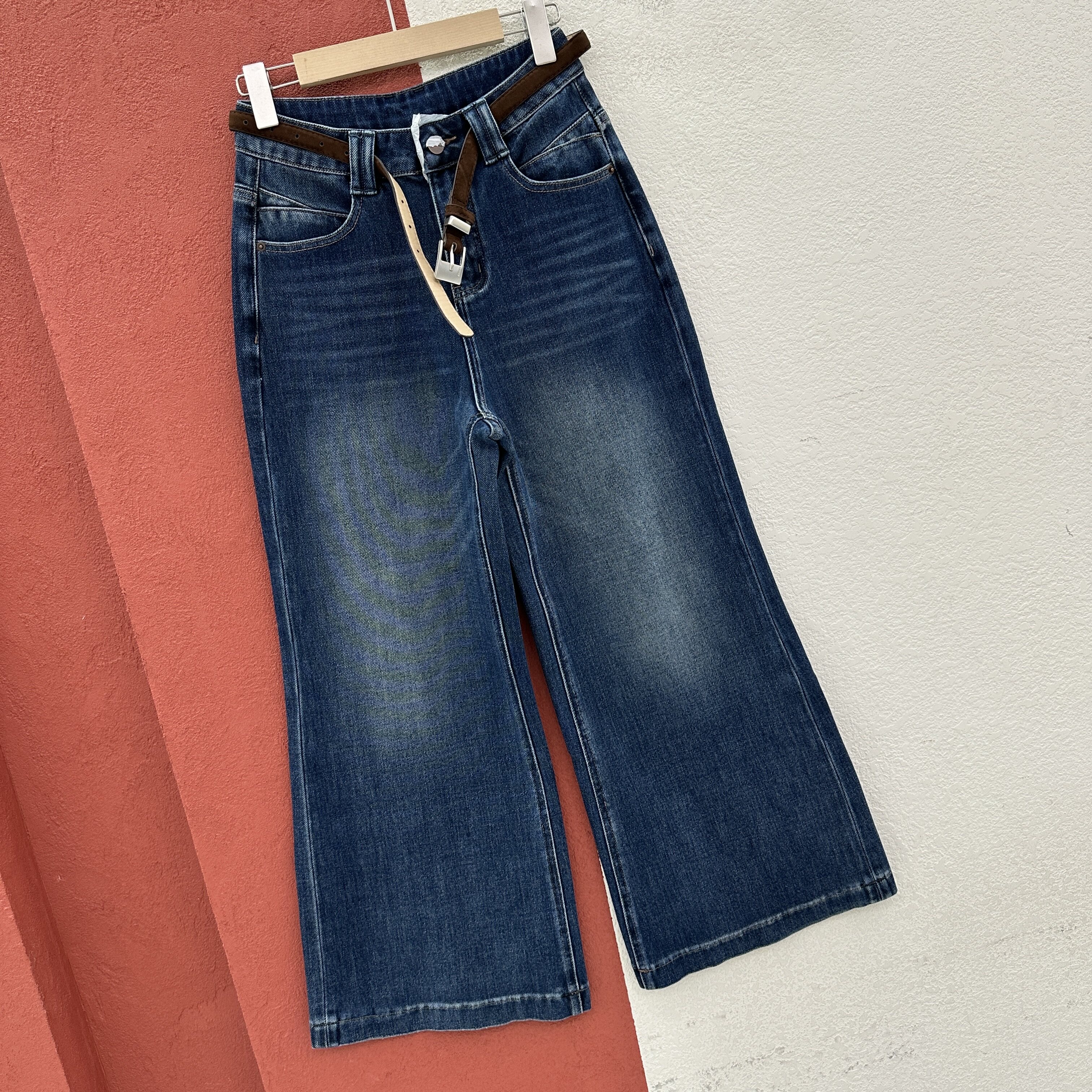 2026秋款N FASHION JEANS韩酷莱5536牛仔裤女高腰九分阔腿喇叭裤